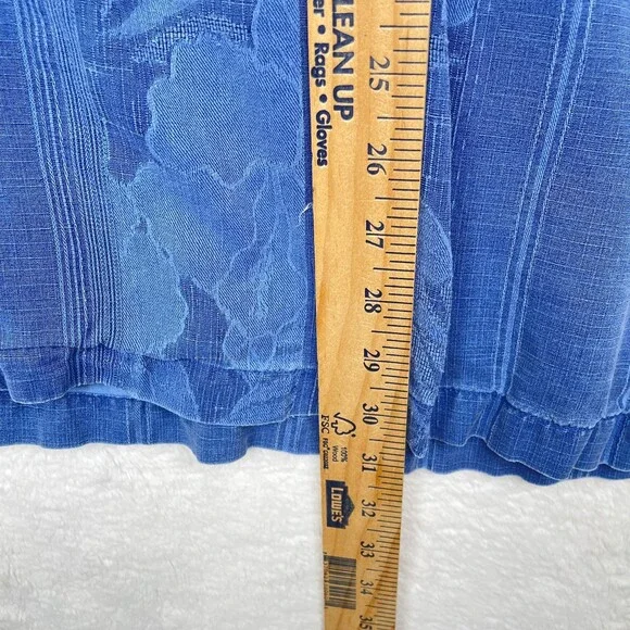 Tommy Bahama Silk Camp Shirt Mens 2XL Bali Hawaiian Blue Tropical Leaves - Picture 7 of 10